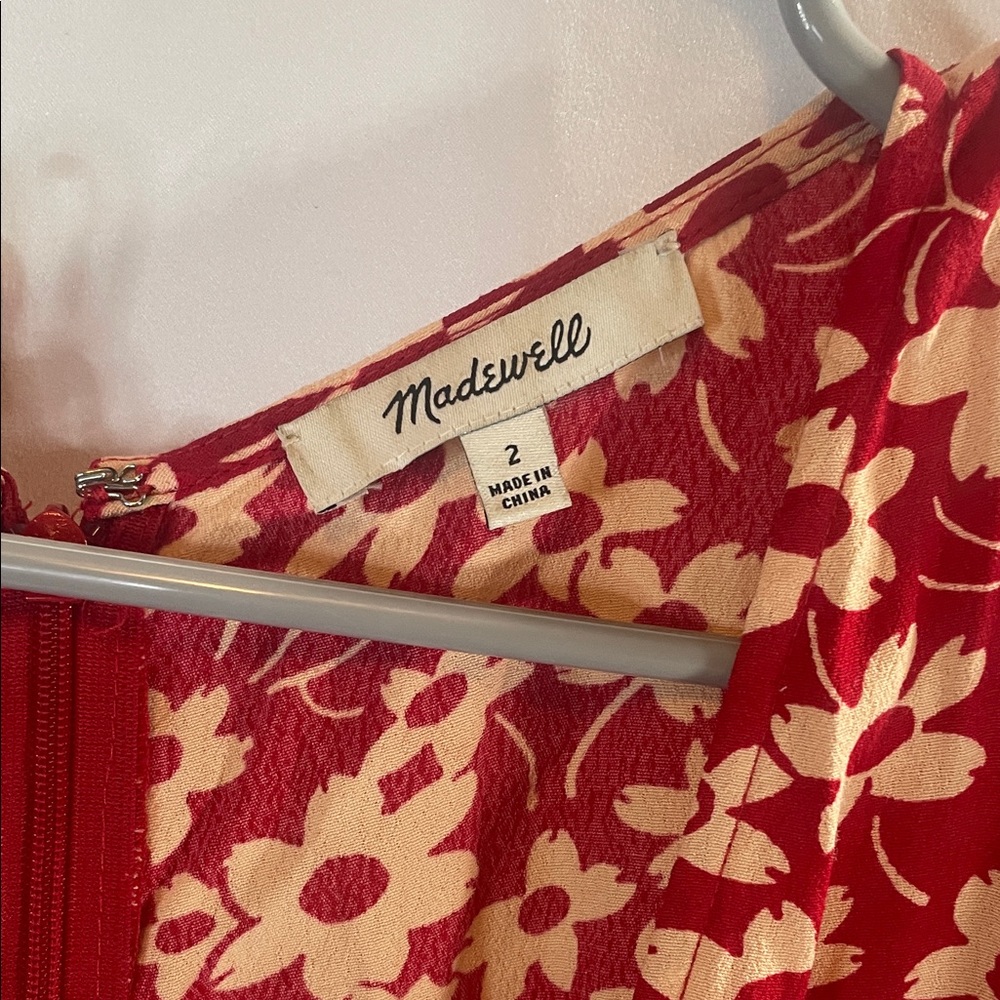 Madewell Crimson Floral Romper - Picture 2 of 11